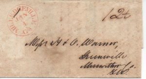 Georgia Stampless Cover, Milledgeville Jan 4, 1842 - No Contents