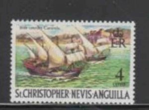 ST. KITTS- NEVIS #210 1970 4c CARAVELS MINT VF NH O.G