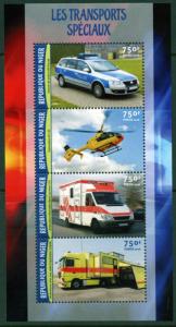NIGER 2016 SPECIAL EMERGENCY  TRANSPORT SHEET MINT NEVER HINGED