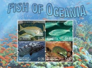 Micronesia 2013 - Marine Life Fish - Sheet of 4 Stamps - Scott #1029 - MNH