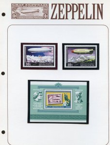 MONGOLIA ZEPPELIN SET PERF &  SOUVENIR SHEET MINT NH