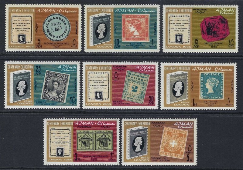 Ajman Sc #37-44: Centenary Exhibition in London, 1965 MNH.  CV $6.25