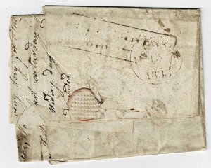 Great Britain 1833 Stromness, ORKNEY ISLANDS boxed straight line cancel to U.S.