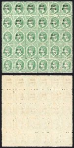 St Lucia SG9 Half penny on (6d) prepared for use but not issued BLOCK of THIRTY