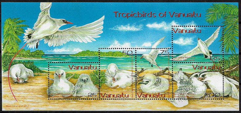 Vanuatu #857a MNH S/Sheet - Red-tailed Tropicbird