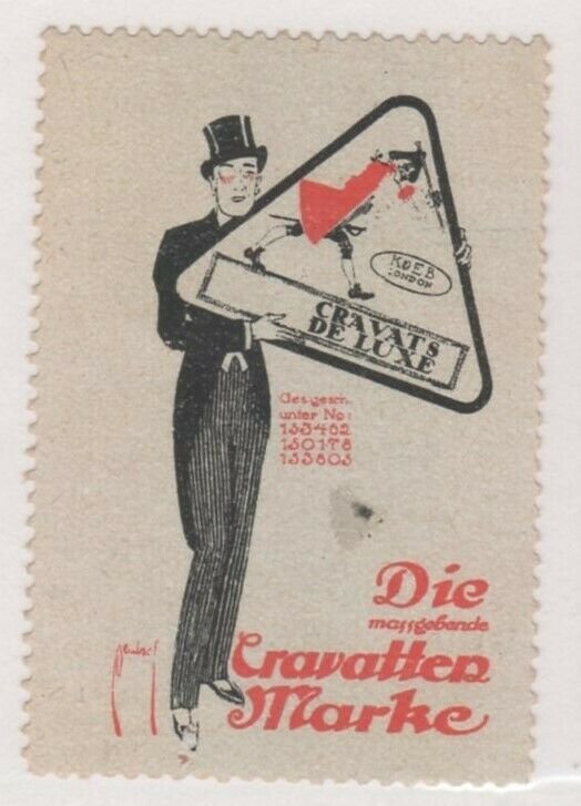 Germany - KOEB Men's Ties Advertising Stamp - NG