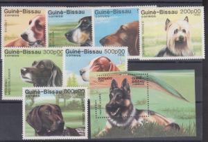 Guinea-Bissau Sc 742-479 MNH. 1988 Dogs + Souvenir Sheet, XF