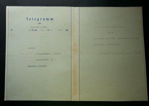 Germany Telegram 1941 Old Document Ocean Sailboat *informing about death *rare