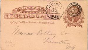 United States Pennsylvania Lebanon 1886 dots in target  Postal Card.