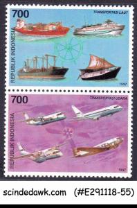 INDONESIA - 1997 TRANSPORTATION / SHIPS & AVIATION - 2V SETENANT MNH