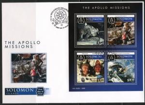 SOLOMON ISLANDS 2015 THE APOLLO MISSIONS SHEET FIRST DAY COVER