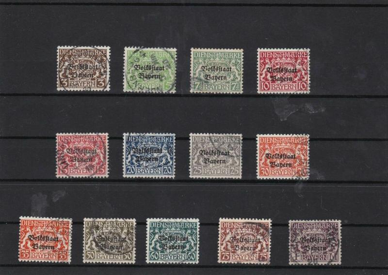 bavaria 1919 officals used stamps cat £100+ ref 7113