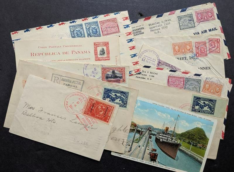 EDW1949SELL : PANAMA Collection of 10 covers & 3 Post cards. Very interesting.