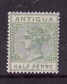 Antigua-Sc#12-unused hinged 1/2p green QV-id2-1882-7-