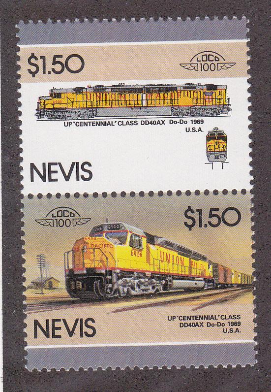 Nevis # 217, Trains, Mint Never Hinged Pair