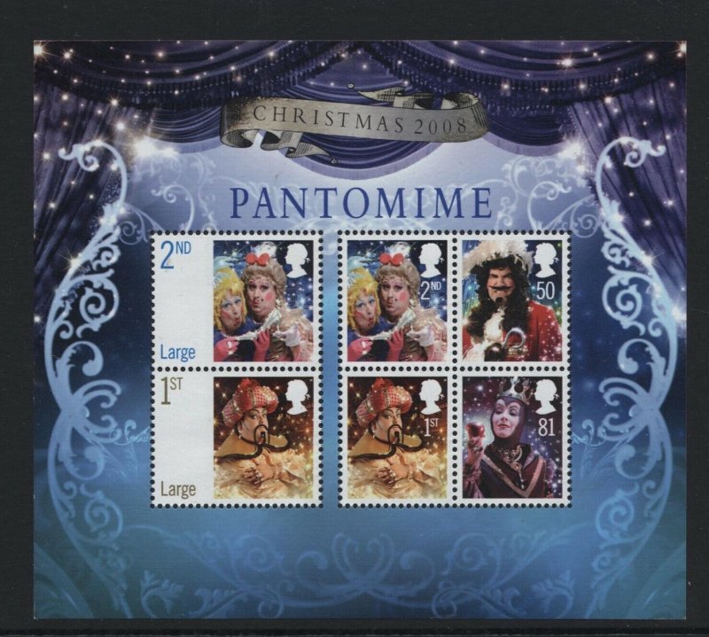 GB QEII 2008 Christmas Pantomimes Miniature Sheet SG MS2882 Fine U/M Face £7.16