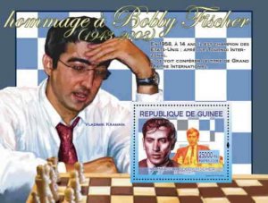 Guinea - Chess Tribute, Vladimir Kramnik -  Stamp S/S  - 7B-494