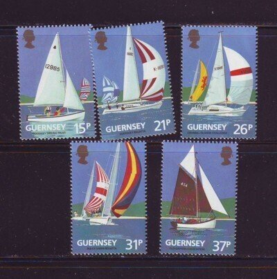 Guernsey Sc 459-3 1991 Yacht Club stamp set mint NH