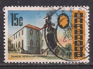 Barbados 1970-71 QE2 15 cents Buildings used SG 408 ( J1180 )