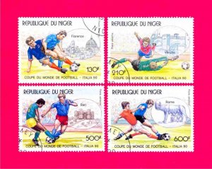 NIGER 1990 Sport Football Soccer World Cup Italy 4v Sc C382-C385 Mi1090-1093 CTO