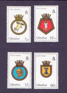 Gibraltar  #431-434   1982  MNH Royal Navy Crests  (1st set)  Opossum