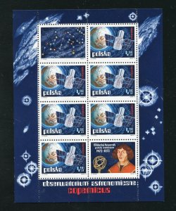 Poland 1979-1980 Copernicus Satellite Stamp Sheet MNH 1973