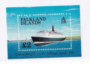 FALKLAND ISLANDS MNH THE VISIT OF THE QE2 £2 S/SHEET STARTS AT 99cts