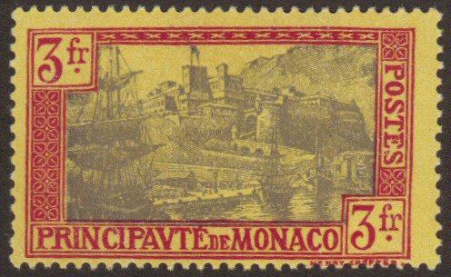 Monaco #90 MH(thin) 3fr high value - ships