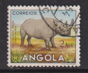 Angola   #373  used   1953 animals  2a  rhinoceros