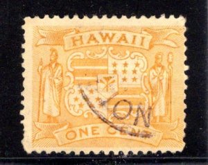 Hawaii #74, light Honolulu dateless 2nd class mail cancel, short perfs