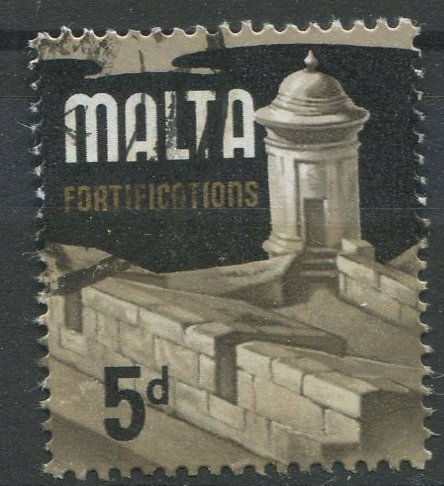Malta Sc#319A Used, 5p multi, Definitives 1965-1977: History of Malta (1970)