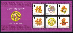 Isle of Man 2013 Year of the Snake Mint MNH Miniature Sheet SC 1548