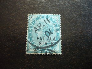 Stamps-Indian Convention State Patiala-Scott#13 - Used Part Set of 1 Stamp