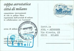 87323 - ITALY - Postal History - SPECIAL BALLOON Flight postcard 1970 Milano