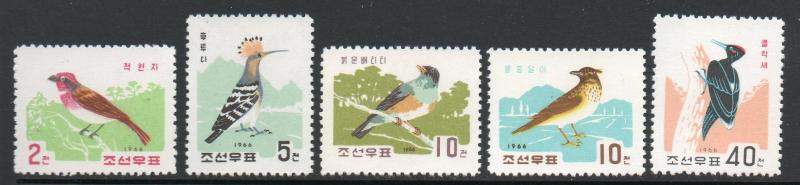 North Korea #730-734 Birds Mint NH cv$16.75 B348