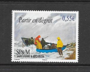 ST PIERRE #866 FISHERMEN MNH