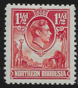 NORTHERN RHODESIA SG29 1938 1d CARMINE-RED MTD MINT