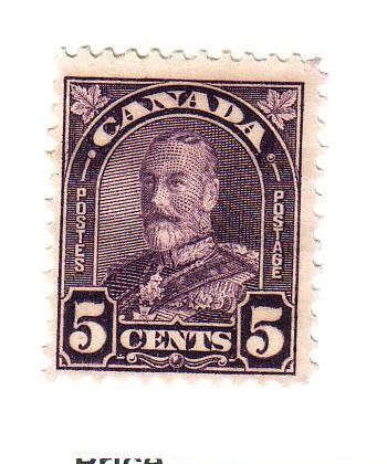 Canada Sc 169 1931 5c violet G V Arch stamp mint