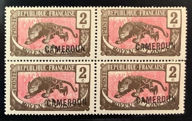 Cameroun, #148, Tiger 4-blk w/ovpt Shift Variety, NH, VF