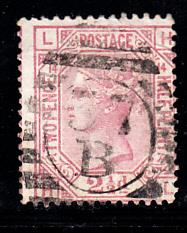 Great Britain used #67 2 1/2p Victoria Plate 14 Position HL Cancel 37 B