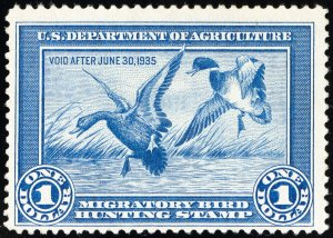 US Stamps # RW1 Duck MNH F-VF Mint State Brite Scott Value $775.00