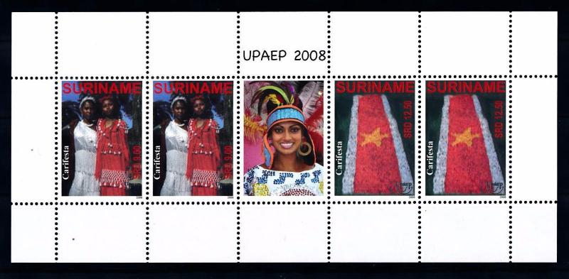 [SUV1567] Surinam Suriname 2008 UPAEP Carifesta Costumes Sheet with tab MNH