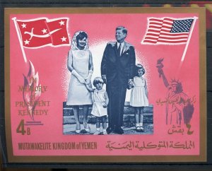 YEMEN JOHN F. KENNEDY MEMORIAL SOUVENIR SHEET MINT NH