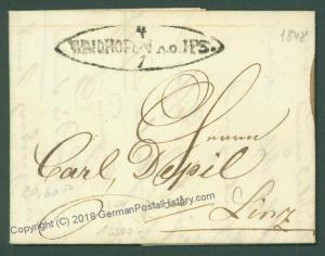 Austria 1848  Waidhofen Oval Vorphila Prephilatelic Stampless Cover 63731