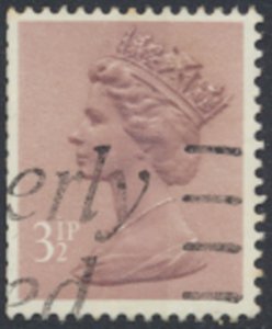 GB  Machin 3½p 1 band  SG X860  Sc# MH40 * Used ex booklet  see details  / scans