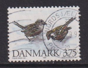 Denmark  #1012  used  1994 house sparrows 3.75k