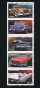 4353 - 4357 Fins and Chrome Strip of 5 42¢ Stamps MNH