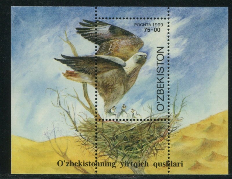 Uzbekistan 1999 Sc 196 Birds Buzzard Hawk CV $4