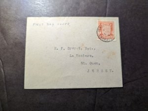 1941 England Jersey Channel Islands First Day Cover FDC to St Ouen Jersey