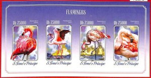 A3278 - SAO TOME & PRINCE, IMPERF ERROR BLOCK: 2014, FLAMINGOS, BIRDS-